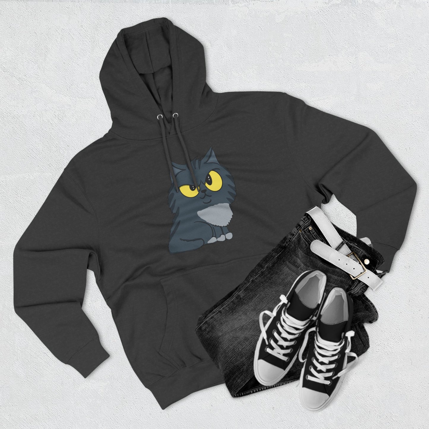 Sus Cat - Three-Panel Fleece Hoodie - Great Gift for Cat Lovers