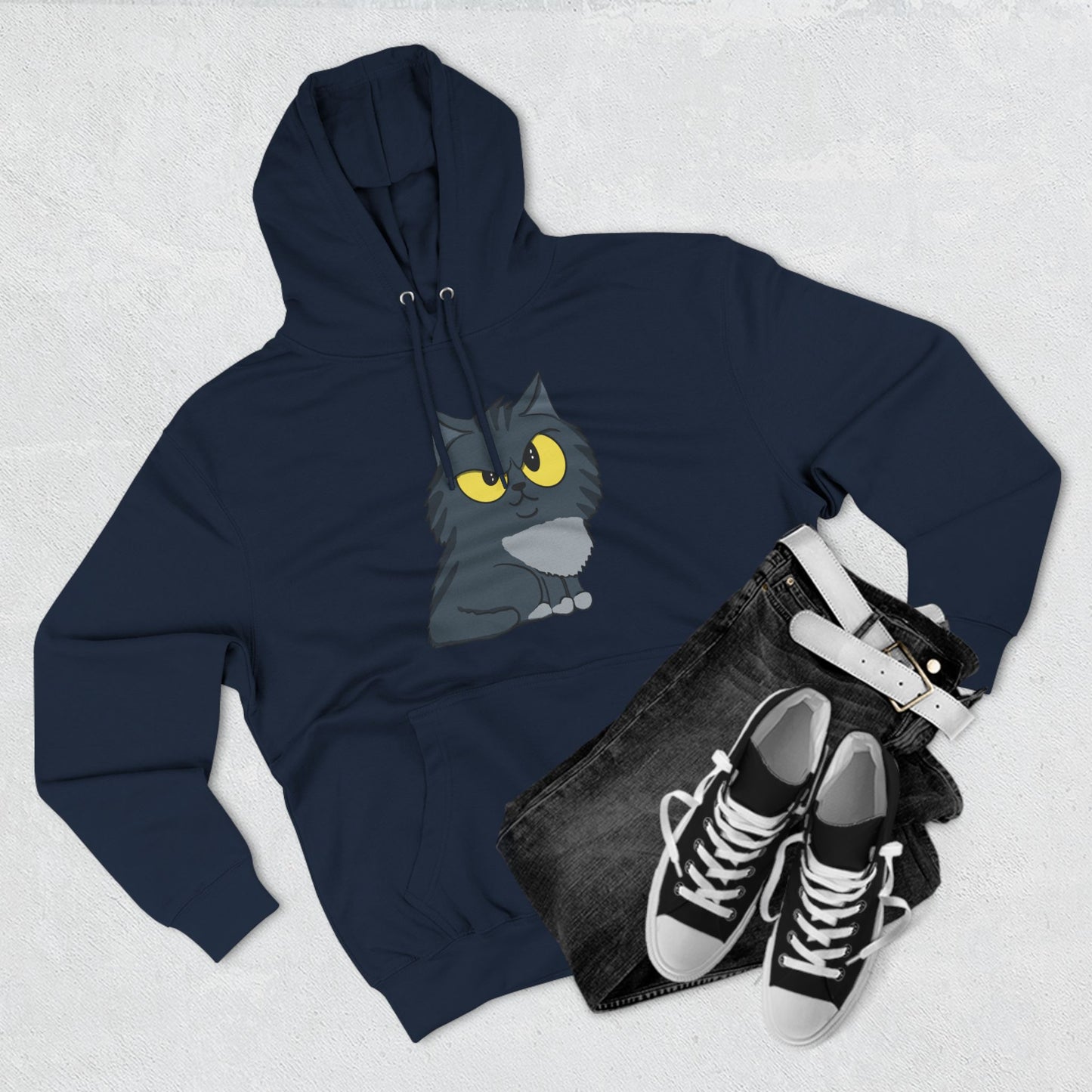 Sus Cat - Three-Panel Fleece Hoodie - Great Gift for Cat Lovers