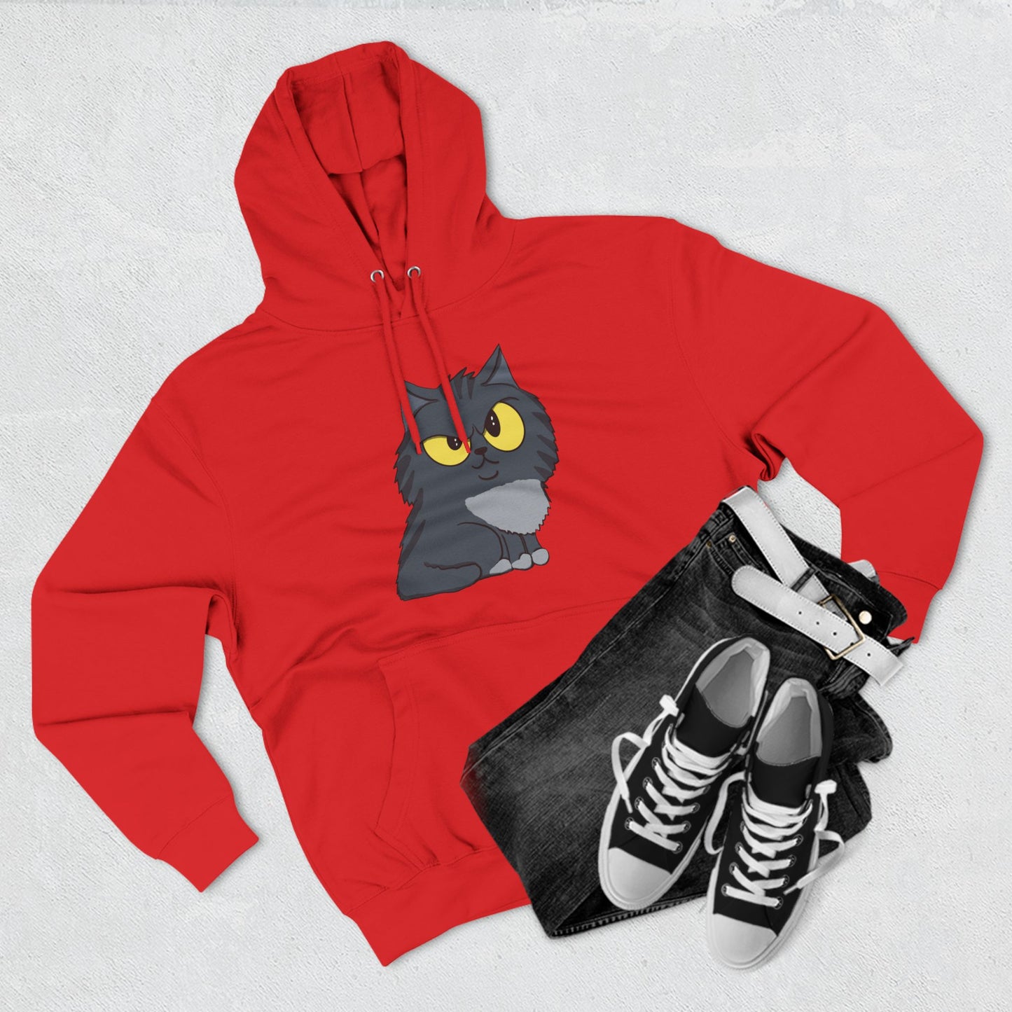 Sus Cat - Three-Panel Fleece Hoodie - Great Gift for Cat Lovers